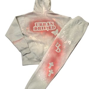 Home urban drifted “concrete jungle” red glow sweatsuit